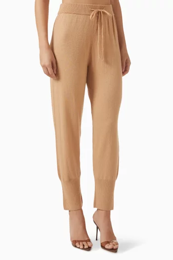 بنطال رياضي برباط نسيج سادة