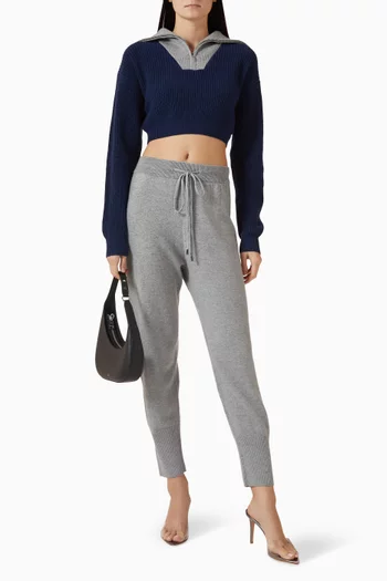 سترة بسحّاب قصير نسيج مضلع