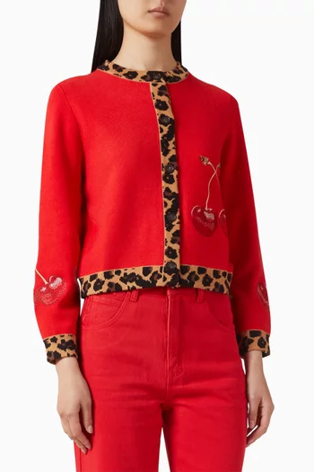 كارديغان هولي بتطريزات على شكل كرز