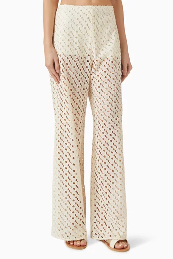 Eyelet Venice Pants in Viscose