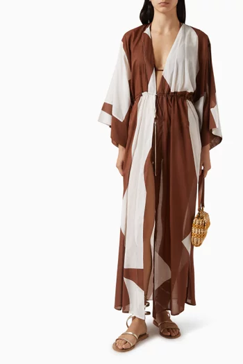 Yumi Long Cover-up Kaftan in Cotton