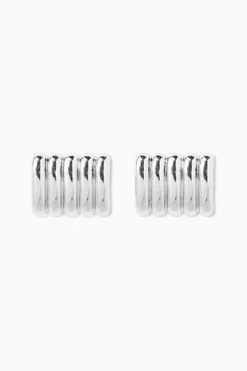 Clemmie Maxi Stud Earrings in Silver-plated Stainless Steel