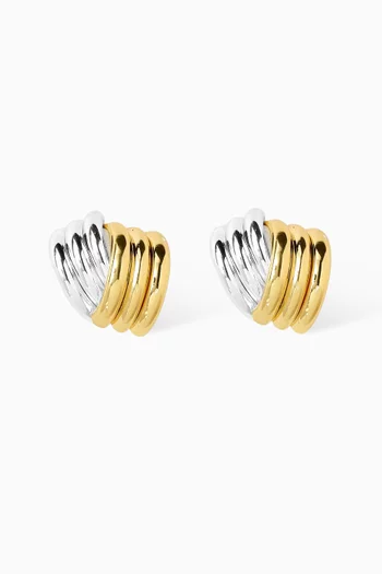 Clove Stud Earrings in 18kt Gold & Silver-plated Stainless Steel