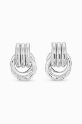 Double Knot Earrings in Silver-Plated Metal