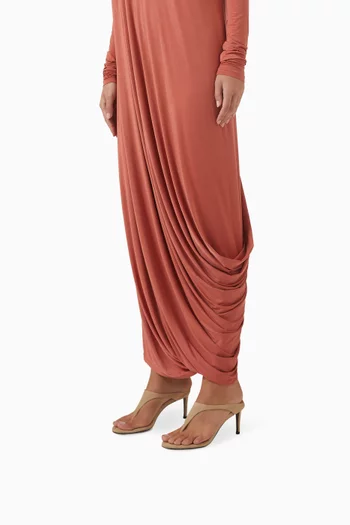 حذاء لوريل مفتوح من الخلف بكعب 65 مم شمواه جلد