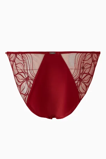 سروال تحتي بدانتيل مطرز بنقشة زهور