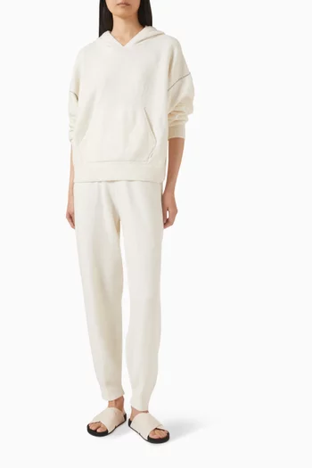 كنزة بغطاء رأس وقصة فضفاضة تيري ناعم