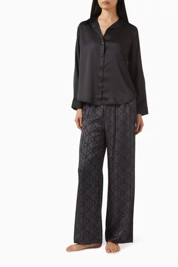 بنطال بيجاما بنقشة ستان