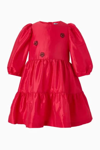 Embroidered Dress in Taffeta