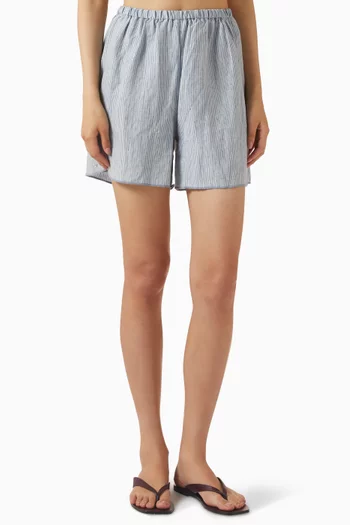 Press Stud Shorts in Linen