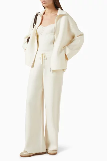 كارديغان بقصة فضفاضة نسيج مزدوج