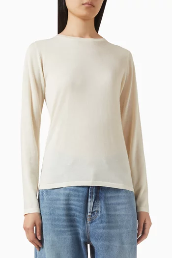 Featherlight Crewneck Sweater in Cashmere-silk Blend