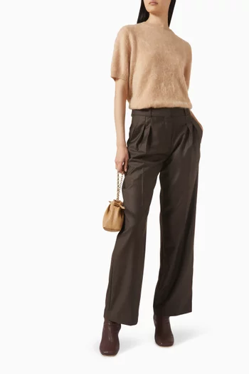 Short-sleeve Sweater in Brushed Cashmere