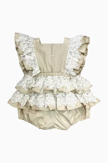 Lacy Cotton Frill Romper