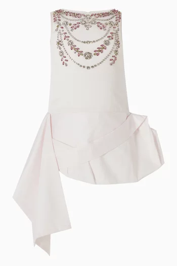 فستان بدرابيه وتطريزات بالكريستال قطن وستان