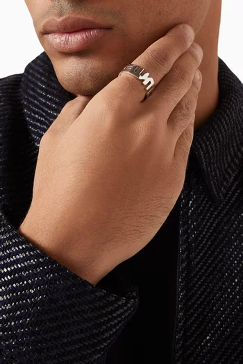 خاتم بتصميم حرف "السين" فضة إسترلينية