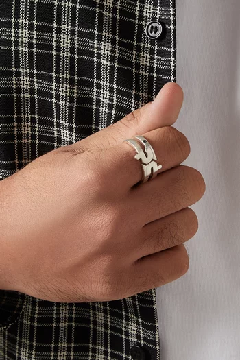 خاتم بتصميم حرف "الجيم" فضة إسترلينية