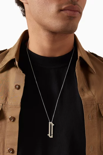 قلادة بدلاية حرف "ب" مرصعة بالياقوت فضة إسترلينية