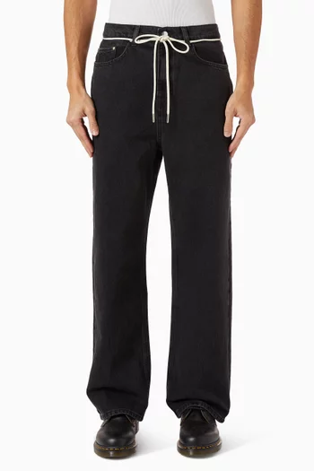 بنطال جينز بقصة فضفاضة دينم