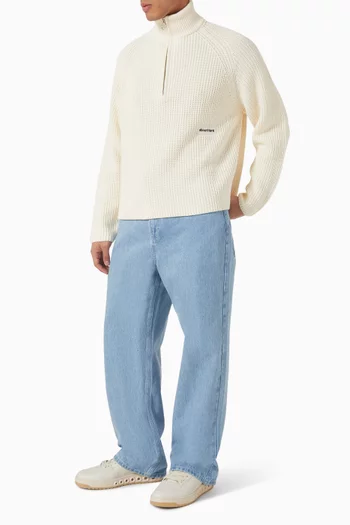 بنطال جينز بقصة فضفاضة دينم