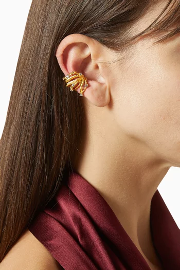 Vault Single Ear Cuff in 21kt Gold-plated Brass