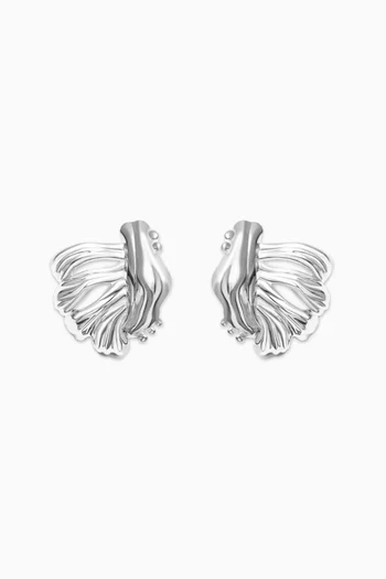 Una Earrings in Rhodium-plated Brass