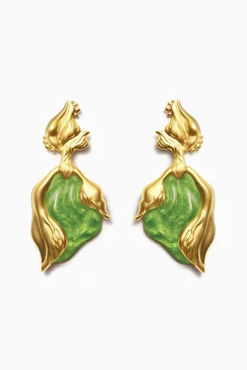 Lupa Earrings in 21kt Gold-plated Brass