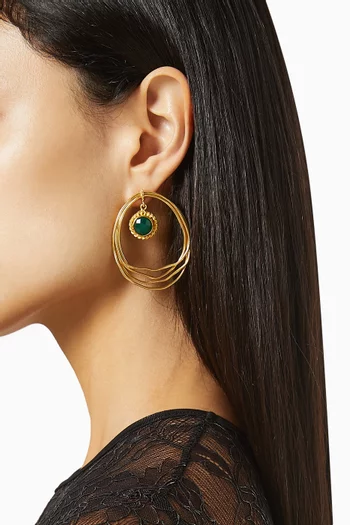 Swirled Hoop Earrings in Plated Metal