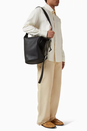 Medium Loop Bucket Bag in Leather