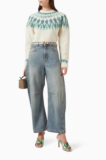 سترة منسوجة مطرزة بالترتر