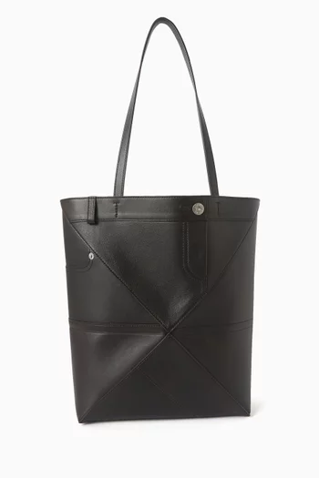 Medium Puzzle Fold Pantalon Tote Bag in Leather