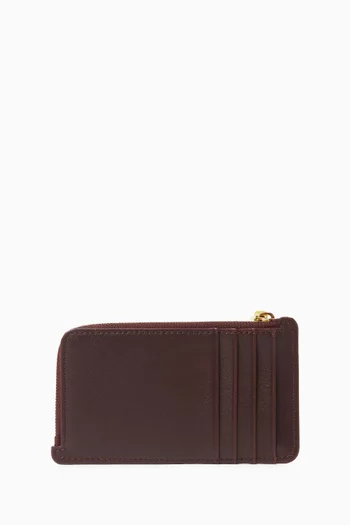 حافظة بطاقات وعملات معدنية بعقدة جلد