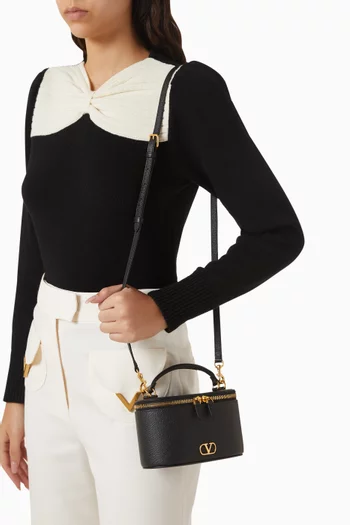 Mini Vlogo Signature Vanity Bag in Grainy Calfskin