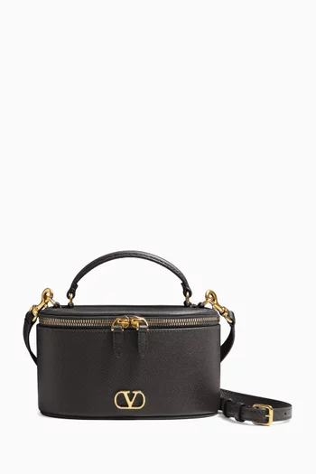 Mini Vlogo Signature Vanity Bag in Grainy Calfskin