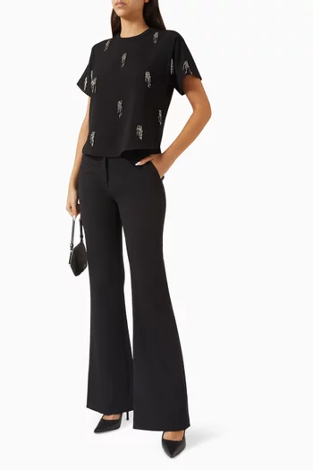 تي شيرت أبيليا مطرز كريب