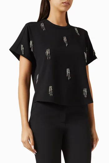 تي شيرت أبيليا مطرز كريب