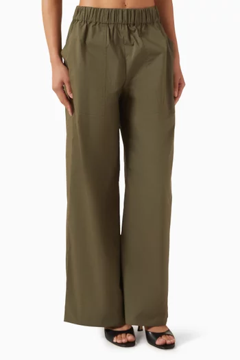 Arden Wide-leg Pants in Cotton Blend