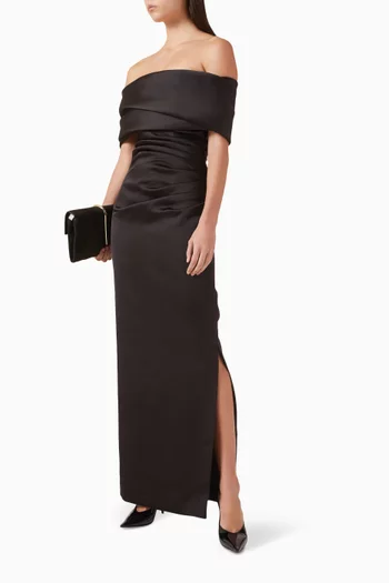Valencia Draped Gown in Satin