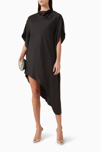 Sadia Cape Mini Dress in Satin