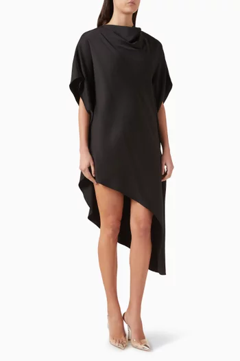Sadia Cape Mini Dress in Satin