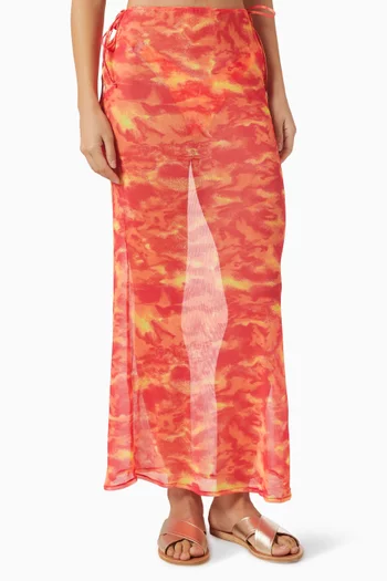 تنورة ديلينا طويلة قماش شبكي