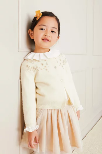 كارديغان مزين بتطريزات بلون ذهبي