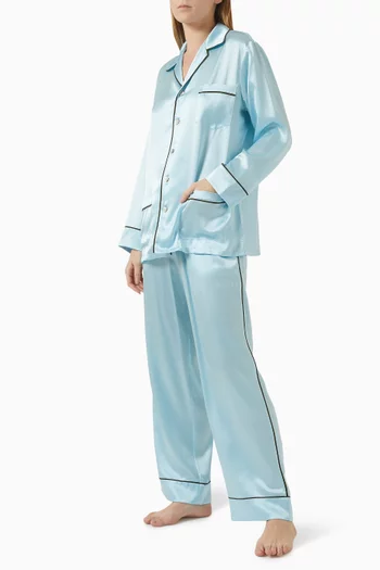 Yves Azure Pyjama Set in Silk