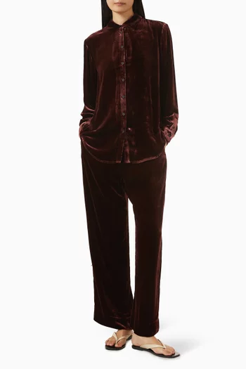 بنطال لندن مخمل وفيسكوز