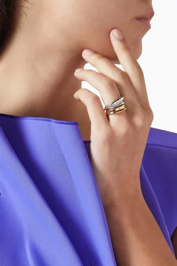 طقم خواتم لينون بلونين نحاس مطلي ذهب عيار 14