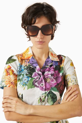 نظارة شمسية بإطار مربع أسيتات