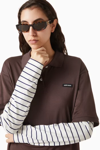 نظارة شمسية بإطار بيضاوي أسيتات