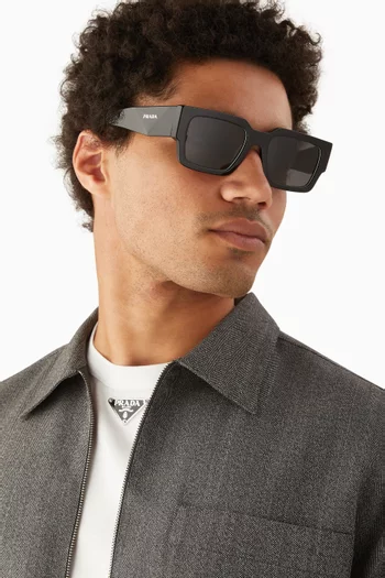 نظارة شمسية بإطار مستطيل أسيتات