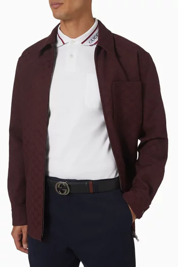 حزام بوجهين ومشبك بحرفي GG متداخلين جلد