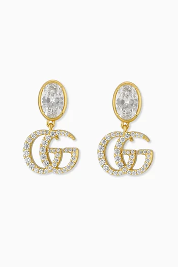 أقراط متدلية مارمونت بشعار حرفي GG مرصعة بالكريستال ‏نحاس